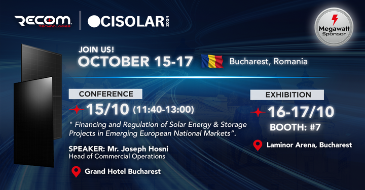 Recom Technologies as Megawatt Sponsor at Cisolar & Greenbattery 2024